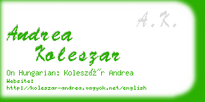 andrea koleszar business card